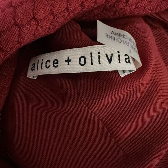 Alice + Olivia Gisela Mockneck Maxi Dress in Wine Red Size 4 - Picture 4 of 8